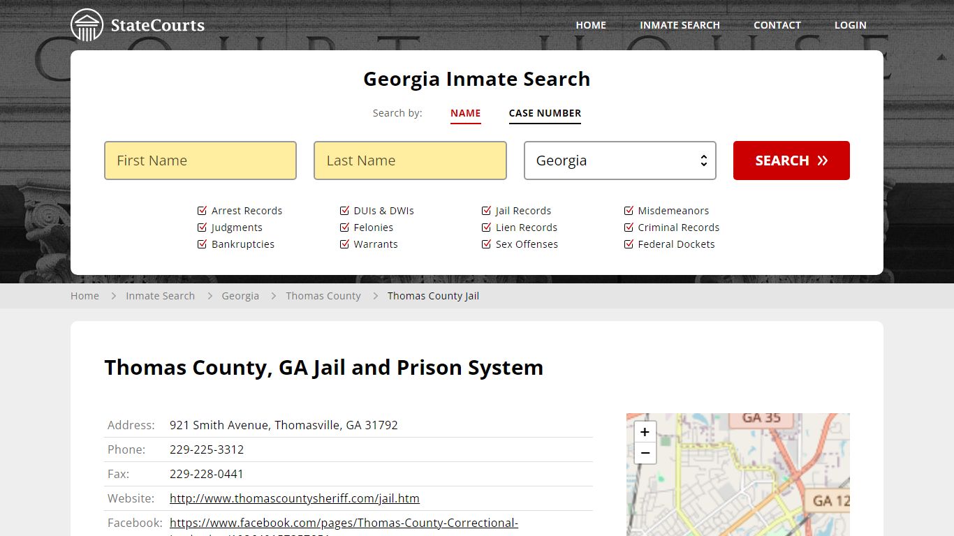 Thomas County Jail Inmate Records Search, Georgia - StateCourts